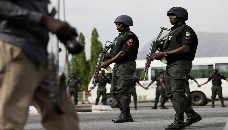 Policemen in action